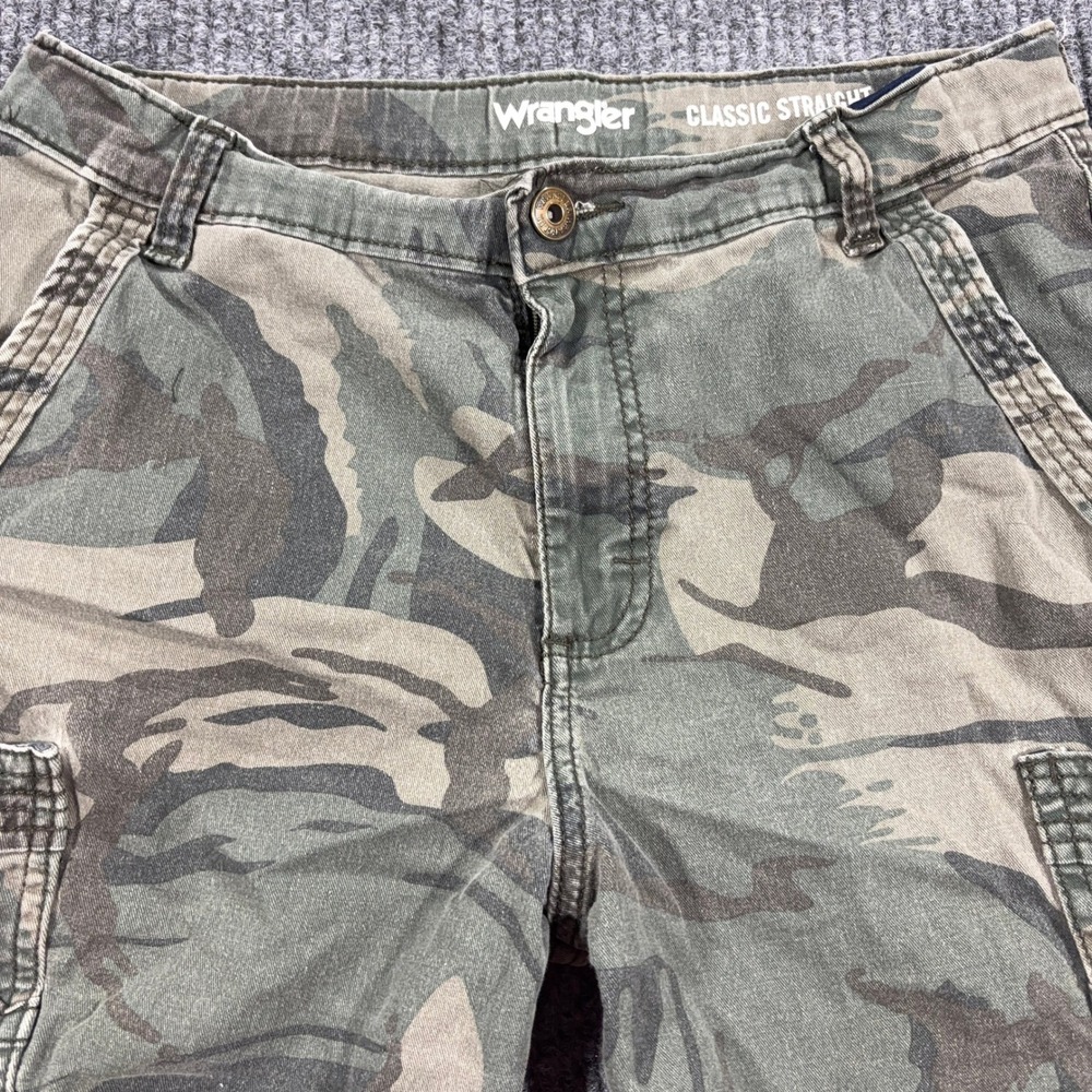 Wrangler Cargo Shorts Boys 16 Green Camo Classic Straight Camouflage 0803